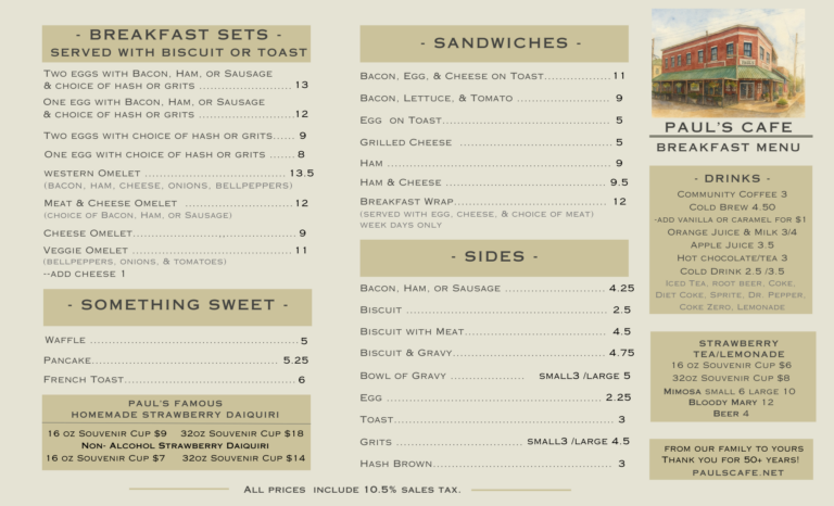 Pauls Cafe Breakfast Menu 768x466