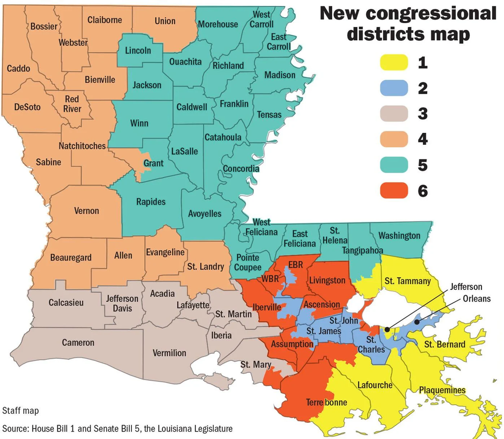 2026 Louisiana Congressional Districts Map